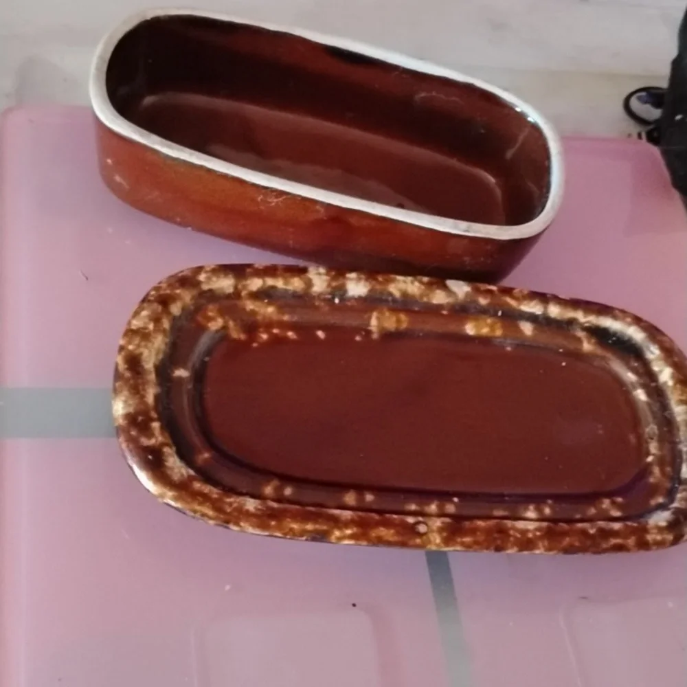 Brown Ceramic Butter Dish